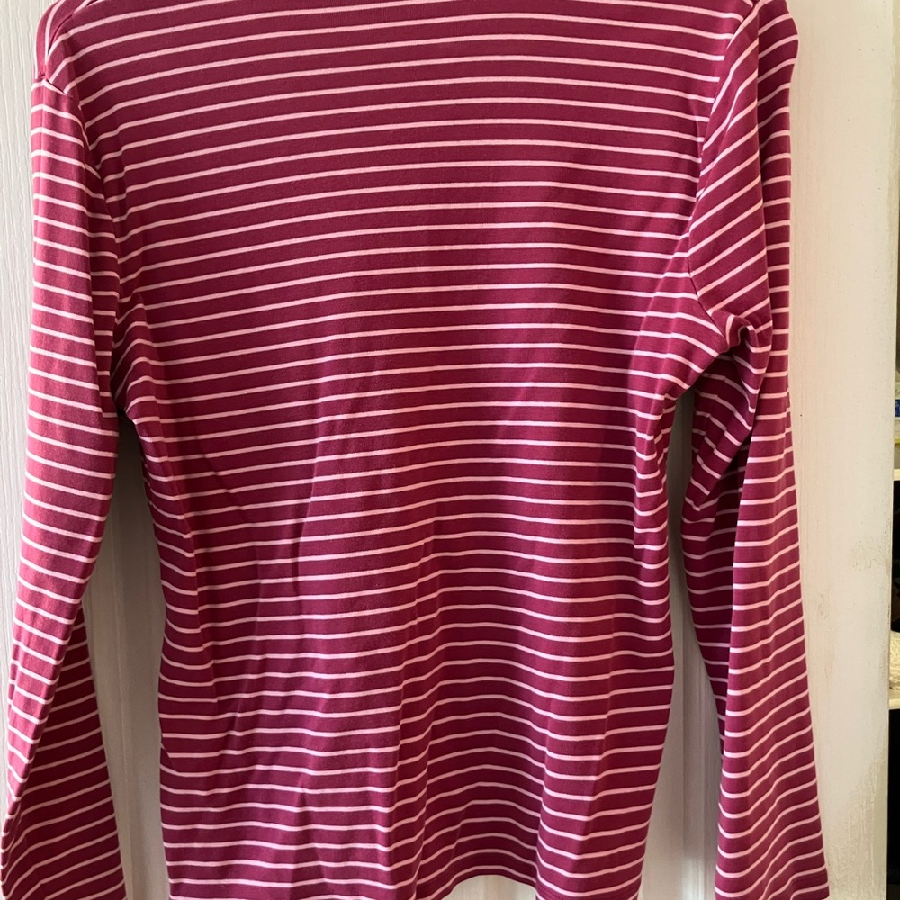 Ann Taylor Berry Striped Long Sleeve Top - Picture 3 of 4